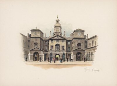 Ismerős London: Horse Guards (színes litográfia) alkotó: Allan F. Barraud