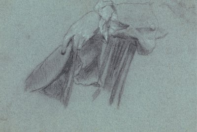 Tanulmány egy kalapot tartó kézről alkotó: Allan Ramsay