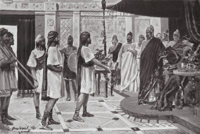 Midas of Phrygia szövetséget köt Urartuval (litho) alkotó: Allan Stewart