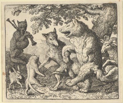 Párt a medve és a farkas tiszteletére, 1650-75. alkotó: Allart van Everdingen
