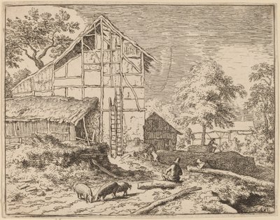 Ház két létrával, valószínűleg c. 16451656. alkotó: Allart van Everdingen