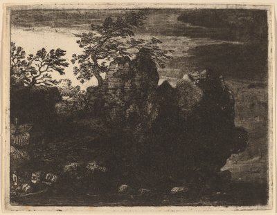 Nagy szikla a folyónál, valószínűleg c. 16451656. alkotó: Allart van Everdingen