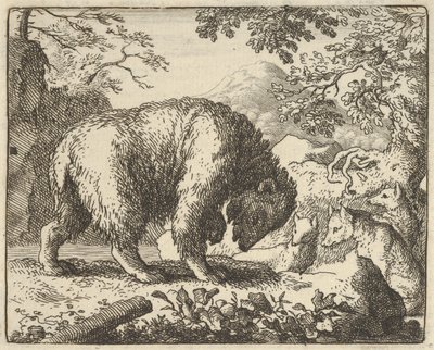Renard megígéri a Medvének, hogy elviszi egy olyan helyre, ahol mézet talál, 1650-75. alkotó: Allart van Everdingen