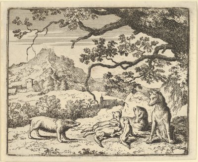 Renard új idézetet kap a borztól, 1650-75. alkotó: Allart van Everdingen