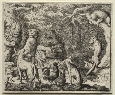 Reynard, a róka: Reynard engedélyt kér a gyónásra. alkotó: Allart van Everdingen