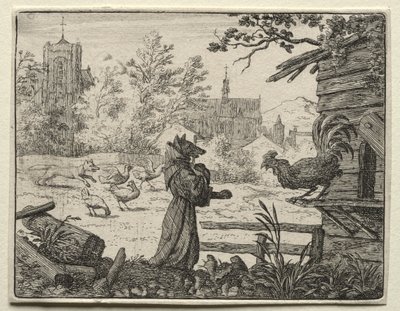 Reynard, a róka: Reynard szerzetesnek álcázva alkotó: Allart van Everdingen
