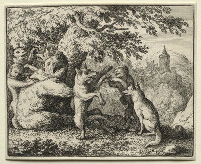 Reynard, a róka: Reynard zarándokútjára felkészítve. alkotó: Allart van Everdingen