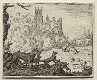 Reynard, a róka: Reynard és a borz indul az udvarba. alkotó: Allart van Everdingen