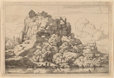 Folyó egy magas szikla lábánál, valószínűleg c. 16451656. alkotó: Allart van Everdingen