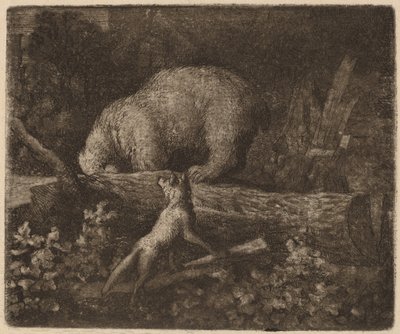 A Bear Trapped, valószínűleg c. 16451656. alkotó: Allart van Everdingen