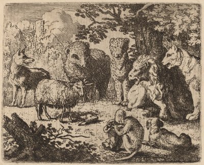 A dokumentumot megnyitják, felfedve a meggyilkolt nyúl fejét, valószínűleg c. 16451656. alkotó: Allart van Everdingen