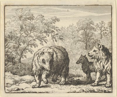 Az oroszlán kiszabadítja a medvét és a farkast, 1650-75. alkotó: Allart van Everdingen