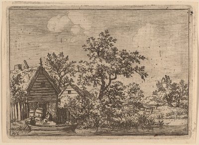 Két hordó egy kunyhó előtt, valószínűleg c. 16451656. alkotó: Allart van Everdingen