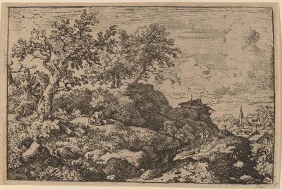 Két paraszt ül egy dombon, valószínűleg c. 16451656. alkotó: Allart van Everdingen