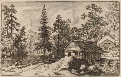 Folyóképben lévő nő egy csónak felé néz, valószínűleg c. 16451656. alkotó: Allart van Everdingen