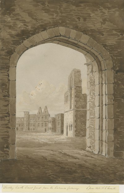 Dudley kastély – The Keep: vörös szépia rajz, 1843. június 8 alkotó: Allen Edward Everitt