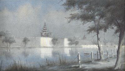 The Moat at Mandalay by Moonlight, 1924 (wc papíron) alkotó: Alma Claude Burlton Cull