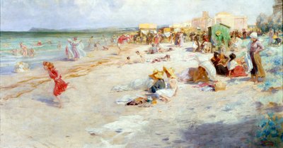 Nyári nyüzsgő strand alkotó: Alois Hans Schram