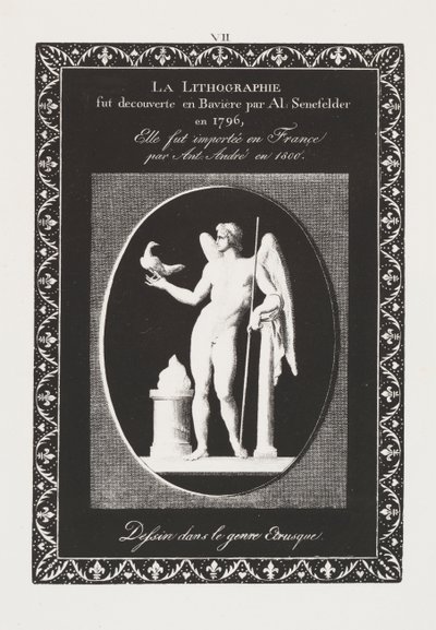 A litográfia művészete: Dedikálólap, VII. tábla alkotó: Alois Senefelder