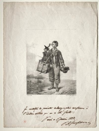 Orgonacsiszoló fiú. alkotó: Alois Senefelder
