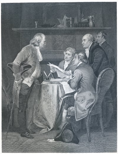 A Függetlenségi Nyilatkozat megfogalmazása 1776-ban, 1859-ben alkotó: Alonzo Chappel