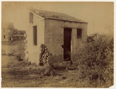 A 79 éves Fourmentin Caroline Céleste nevű nő meggyilkolása ... A kunyhó látképe, ahol a holttestet megtalálták alkotó: Alphonse Bertillon