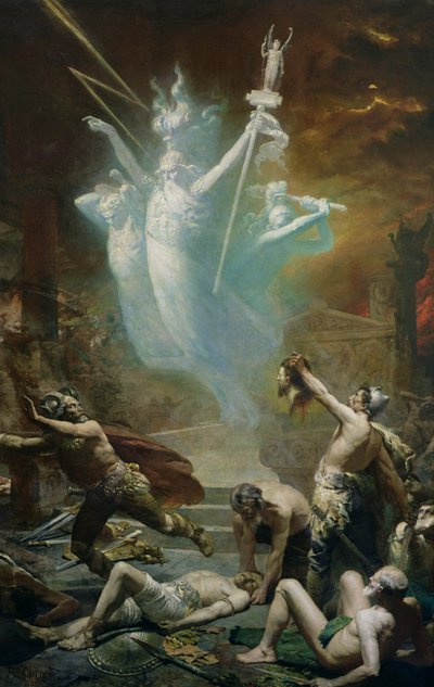 A delphoi templom elfoglalása a gallok által, 1885 alkotó: Alphonse Cornet