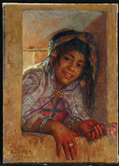 Lány az ablakban alkotó: Alphonse Etienne Dinet