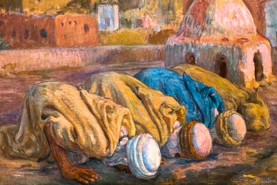 Imádság a Bou-Saada vagy Es-Sojoud teraszán (olaj, vászon) alkotó: Alphonse Etienne Dinet