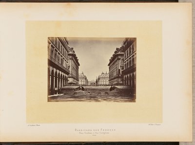 Barricade des Fédérés, place Vendôme és rue Castiglione. alkotó: Alphonse J. Liébert
