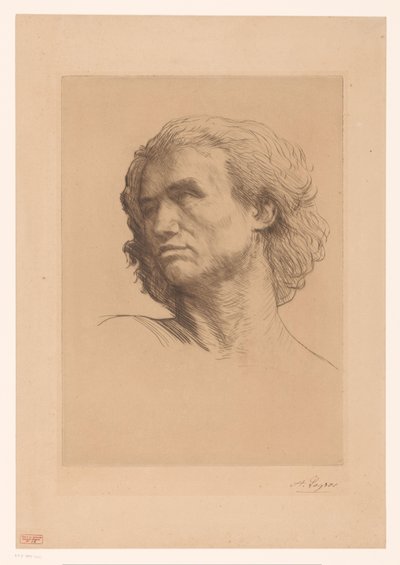 Egy férfi feje alkotó: Alphonse Legros (signed by artist)
