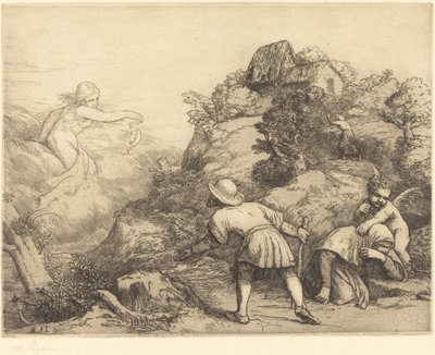A paraszt és a szerencse allegóriája: allegorikus téma alkotó: Alphonse Legros