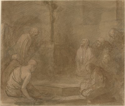 A kereszt tövében alkotó: Alphonse Legros