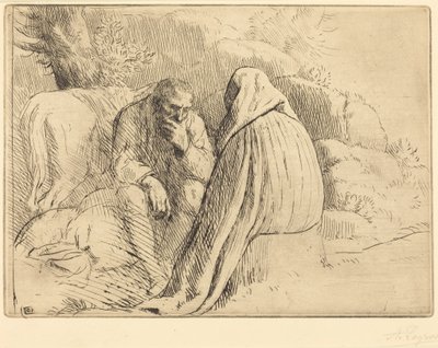 Bohemien Encampment (Cigánytábor) alkotó: Alphonse Legros