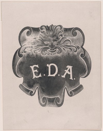 Edward D. Adams névtáblájáról származó lenyomat ellenbizonyítása, kb. 1892. alkotó: Alphonse Legros