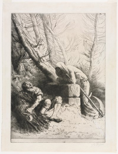 A Halál és a Favágó, 1881. alkotó: Alphonse Legros