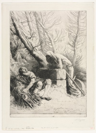 A Halál és a Favágó, 1881. alkotó: Alphonse Legros