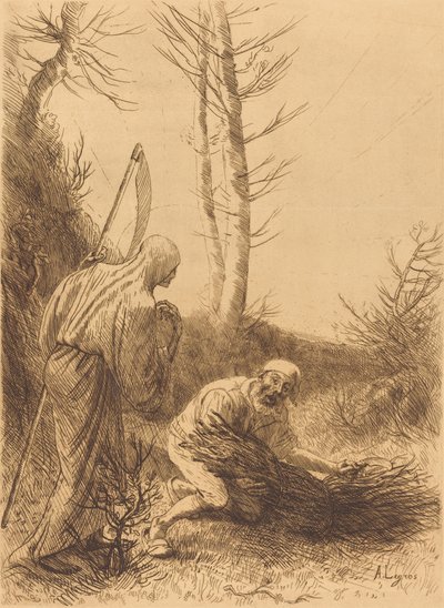 A Halál és a Favágó, 2. lemez (Le mort et le bucheron) alkotó: Alphonse Legros