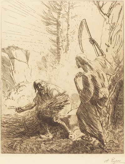 A Halál és a Favágó, 3. lemez (La mort et le bucheron) alkotó: Alphonse Legros