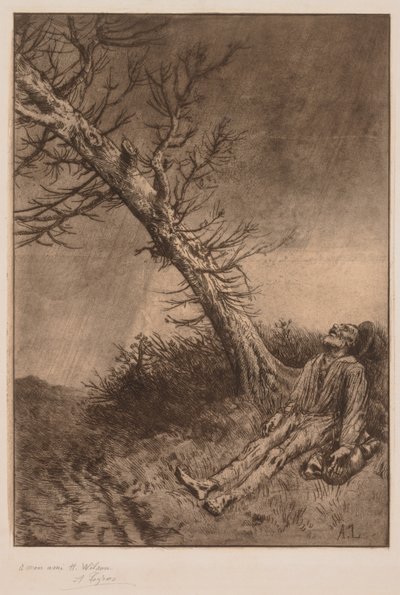Egy vagabond halála, c. 1875. alkotó: Alphonse Legros