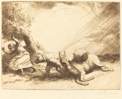 Szamár feldúlta a vihar Szamarat feldúlta a villám. alkotó: Alphonse Legros