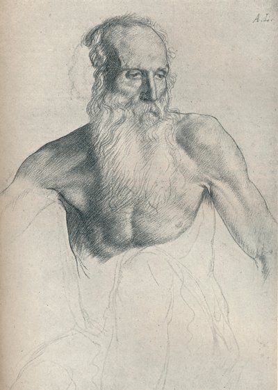 Tanulmány a hosszú szakállú öregemberről, c1895, 1923 alkotó: Alphonse Legros