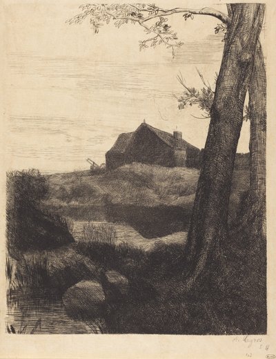 Farm with Large Tree (A nagy fával rendelkező farm) alkotó: Alphonse Legros