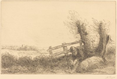 Farmer fekvő A gazda pihen. alkotó: Alphonse Legros