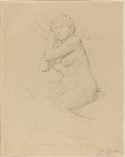 Női meztelenül ülő alkotó: Alphonse Legros