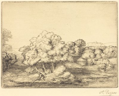 Falucska a tó mellett alkotó: Alphonse Legros