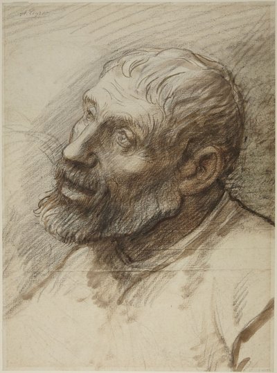 Szakállas férfi feje alkotó: Alphonse Legros