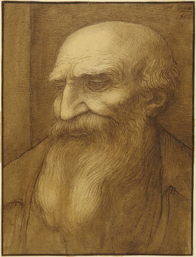 Szakállas férfi feje alkotó: Alphonse Legros