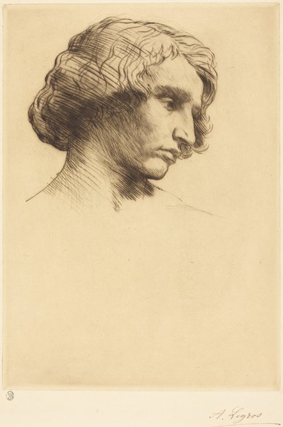 Férfi feje (Tete d’homme) alkotó: Alphonse Legros