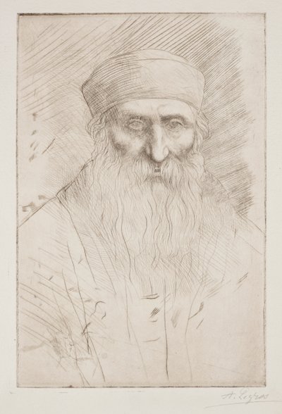 Hosszú szakállú férfi feje alkotó: Alphonse Legros